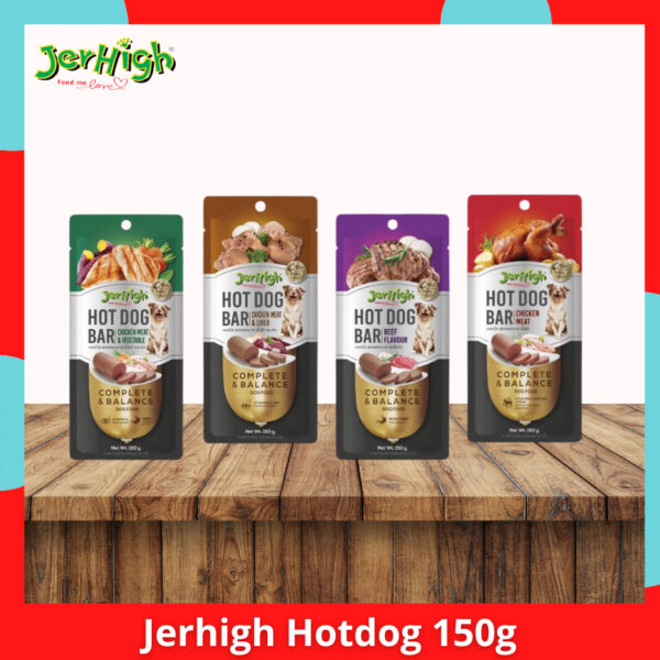Jerhigh Hotdog Bar for  Dogs 150g Chicken l Chicken Vegetables l Chicken Liver l Beef