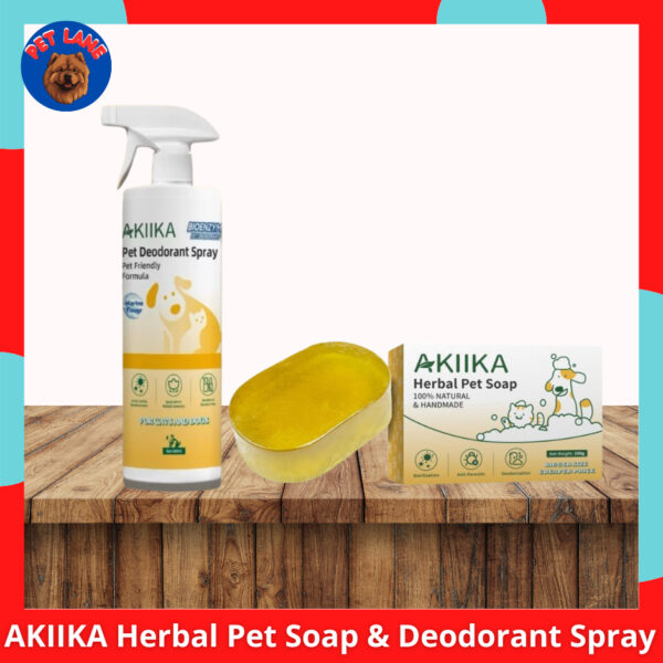 AKIIKA Herbal Pet Soap & Deodorant Spray 480ml l 200g