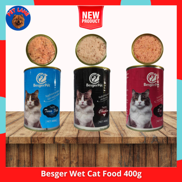 Besger Wet Cat Food Canned 400g Beef | Chicken | Tuna HALAL Certified MOST AFFORDABLE