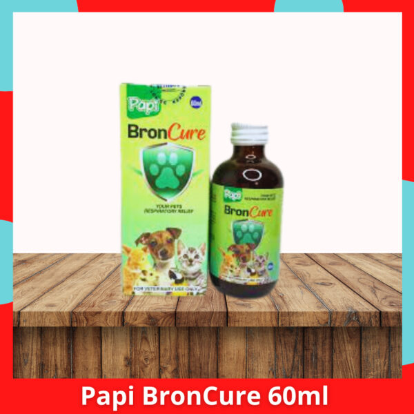 Papi Broncure, Natural Antibiotic For Respiratory Infection in Pets 60Ml
