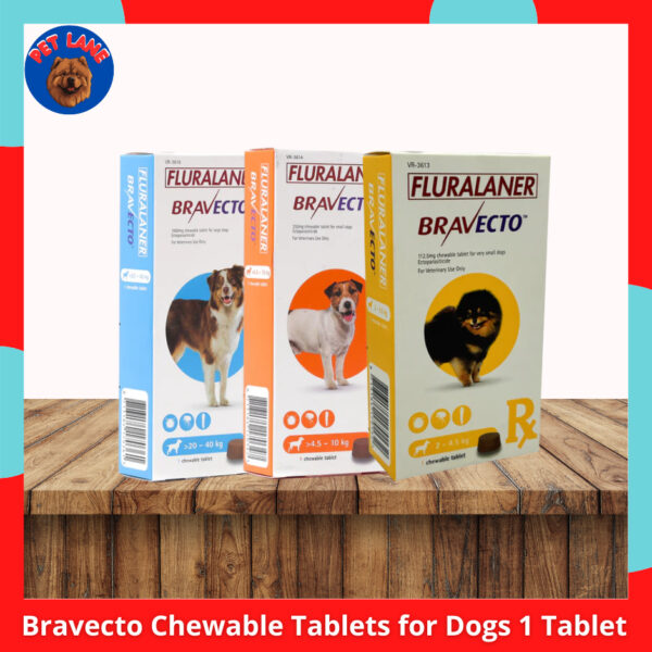 Bravecto Chewable Tablets for Dogs Anti-Tick Flea 1 Tablet