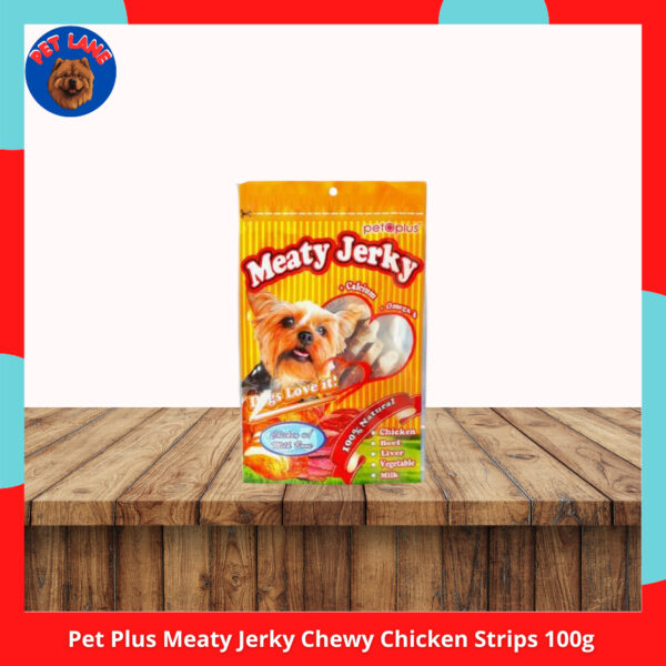 Pet Plus Meaty Jerky Dog Treats 100g