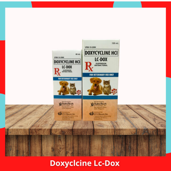 Doxycycline Lc-Dox Suspension l Enrocare l Methiovet l for Dogs and Cats 120ml l 60ml