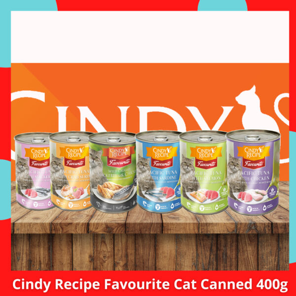 Cindy’s Recipe Favourites Cat 400g Crab l Whole Sardine l Mackerel l Salmon l Whole Mackerel l