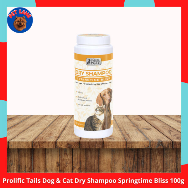 Prolific Tails Dog & Cat Dry Shampoo 100g Persia l Springtime Bliss