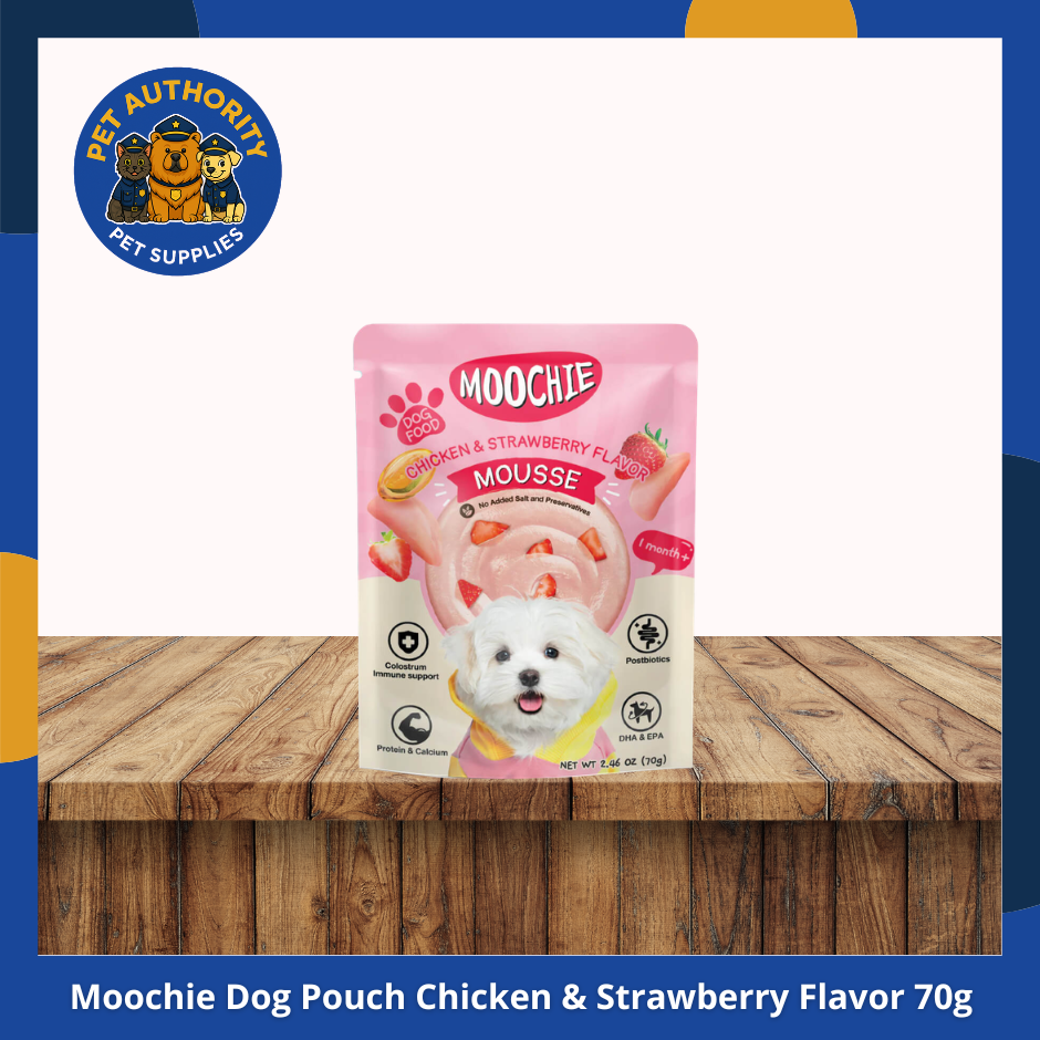 Moochie Dog Pouch Chicken & Strawberry Flavor Mousse 70g Moochie Dog Pouch Chicken & Strawberry Flavor Mousse 70g - Image 1