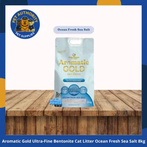 Aromatic Gold Ultra-Fine Bentonite Cat Litter Ocean Fresh Sea Salt 8kg Aromatic Gold Ultra-Fine Bentonite Cat Litter Ocean Fresh Sea Salt 8kg - Image 1
