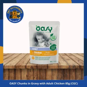 OASY Cat Pouch Chunks in Gravy Adult Chicken 85g (CGC) OASY Cat Pouch Chunks in Gravy Adult Chicken 85g (CGC) - Image 1